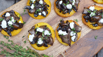 Crispy Polenta Cakes with Mushrooms