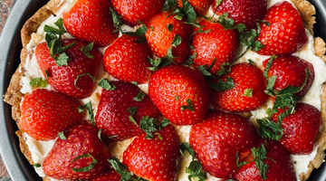 Peppered Strawberry Basil Goat Cheese Tart